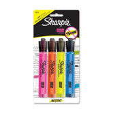 Major Accent Highlighter, Chisel Point, Yellow/Orange/Blue/Pink, 4-Pack