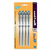 Rollerball Gel Pen, Refillable, 0.8mm, 4/PK, Blue/Black
