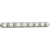 Open Face Polished Chrome Eight Light Vanity Light
