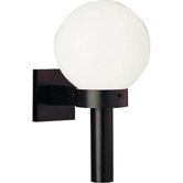 Black Cast Aluminum Incandescent Globe Outdoor Wall Torch