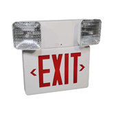 Emergnecy Exit Sign in White with Red Letters