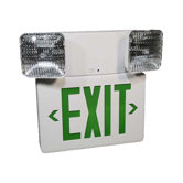 Emergency Exit Sign in White with Green Letters