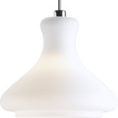 Illuma-Flex  Bell Bottom Mini-Pendant in White Glass and Brushed Nickel