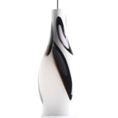 Illuma-Flex  Mini-Pendant Wine Bottle in and Black Patterned Glass and Brushed Nickel