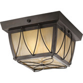Montreux Two Light Close-To-Ceiling Lantern in Antique Bronze