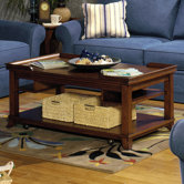 Castered Coffee Table with Storage Pockets