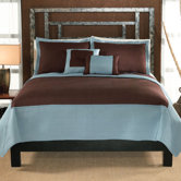 Barclay Quilt in Aqua / Chocolate