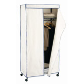 Avant Storage Wardrobe in Black and Canvas with Navy Trim