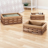 Havana Rectangular Baskets in Brown (Set of 3)