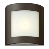 Solara One Light Small Outdoor Wall Lantern with White Etched Glass