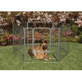 Courtyard Kennel 38" Exercise Pen in Silver Crackle