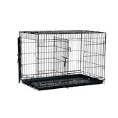 Great Crate Two-Door Dog Crate with Divider Panel in Black