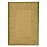 Courtyard Neutral Floral Border Rug