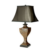 Zebra Print Table Lamp in Black (Set of 2)