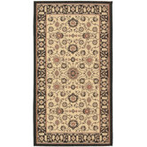 Courtyard Black/Cr&egrave;me Flowers Rug