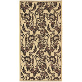 Courtyard Cr&egrave;me/Black Leaves Rug