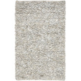 Leather Shag White Rug