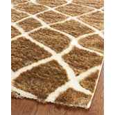 Miami Shag Cr&egrave;me/Brown Rug