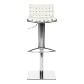 18.5" Liam Leather Barstool in White