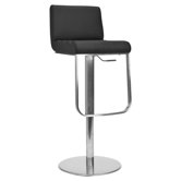 Liam Leather Barstool in Black