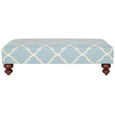 Quatrefoil Dhurrie Upholstered Ottoman