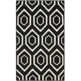 Dhurries Black/Ivory Rug