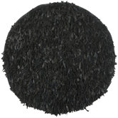 Leather Shag Black Rug