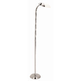 Floor Lamp with Opal Glass in Brushed Steel