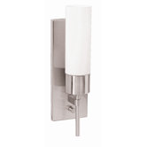 Aqueous Wall Sconce with Opal Glass in Brushed Steel