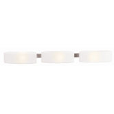 Boron  Vanity Light with Opal Glass in Brushed Steel