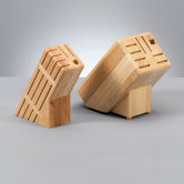 Messerblock aus Gummibaumholz