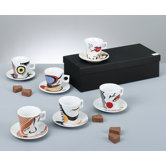 12-tlg. Cappuccino Set "Faces"