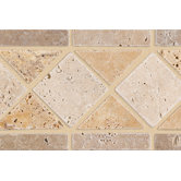 Accent Statements 4" x 12" Diamond Victoria Decorative Border in Gold/Beige/Walnut