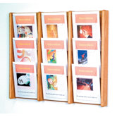 Nine Pocket Acrylic and Oak Wall Display