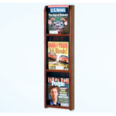 Three Magazine Oak and Acrylic Wall Display