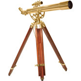 28 Power, 70060 Brass Refractor Telescope, Anchormaster with Mahogany Floor Tripod
