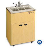 Silver Premier 3 Stainless Steel Portable Triple Hand-Washing Station NSF Certified