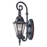 Canterbury Outdoor Wall Lantern in Bark and Gold