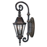 Canterbury 22.5" x 7.5"  Outdoor Wall Lantern in Bark and Gold