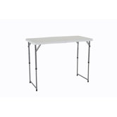 4' Adjustable Fold-in-Half Table in White Granite