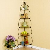 Colchester Scrolled Corner Etagere in Black