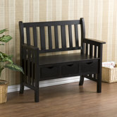 Ballston Country Storage Wood Entryway Bench