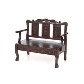 Vernon Handcarved Wood Entryway Storage Bench
