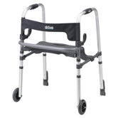Clever-Lite LS Rollator Walker with Seat and Push Down Brakes