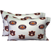 Auburn Tigers Pillow Case Set in White