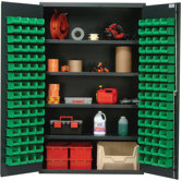 48" Wide Welded Storage Cabinet with 128 Ultra Bins