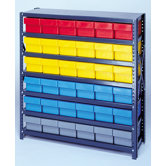 Open Shelving Storage System with Euro Drawers (75" H x 36" W x 12" D)