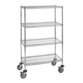 Small 86" Q-Stor Chrome Wire Shelving (Starter Kit) with Optional Mobile Kit