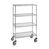 Large 74" Q-Stor Chrome Wire Shelving (Starter Kit) with Optional Mobile Kit