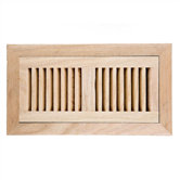 Red Oak Flush Mount Wood Vent Cover With Frame & Metal Damper